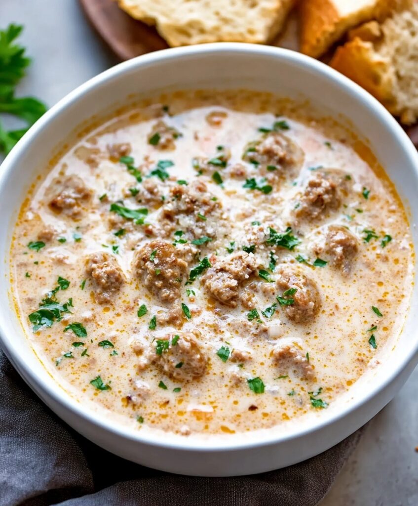 Creamy Parmesan Italian Sausage Soup Recipe