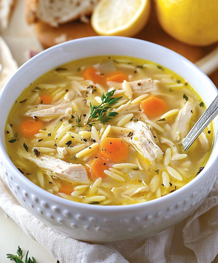 Lemon Chicken Orzo Soup Recipe