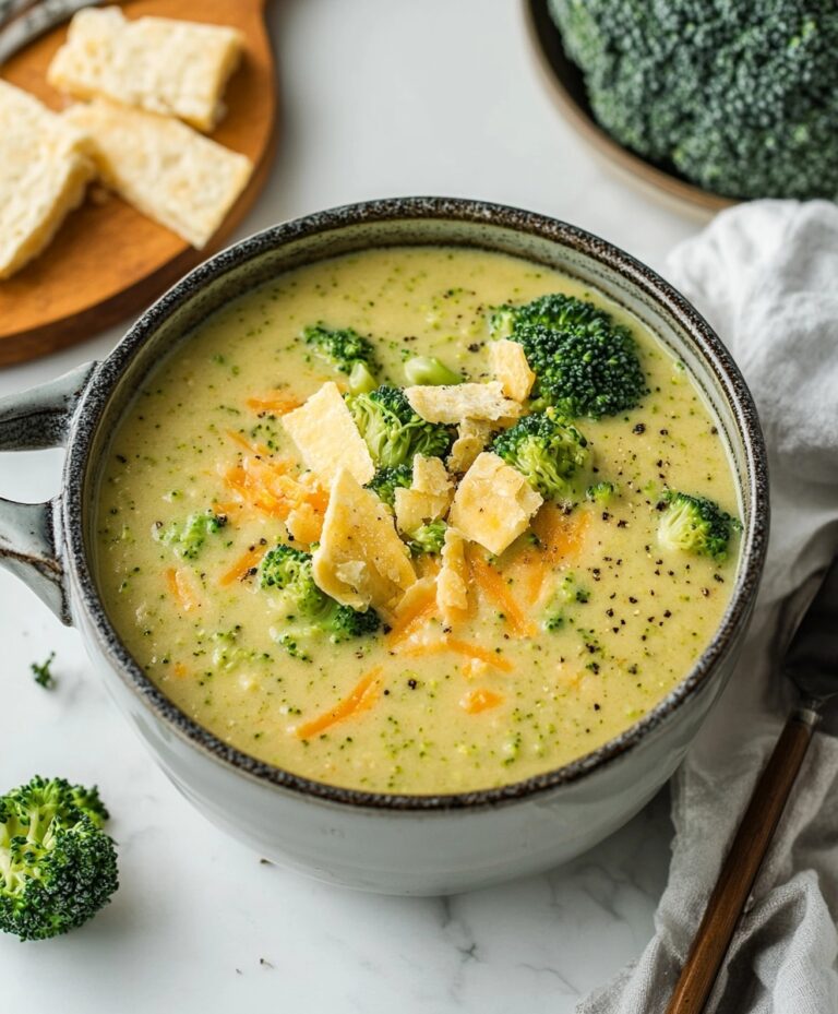 High Protein Broccoli Cheddar Soup Recipe