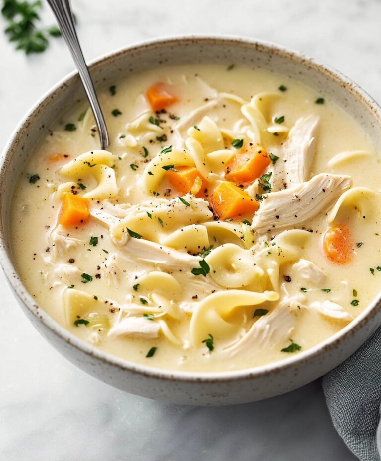 Easy Creamy Chicken Noodle Soup Recipe