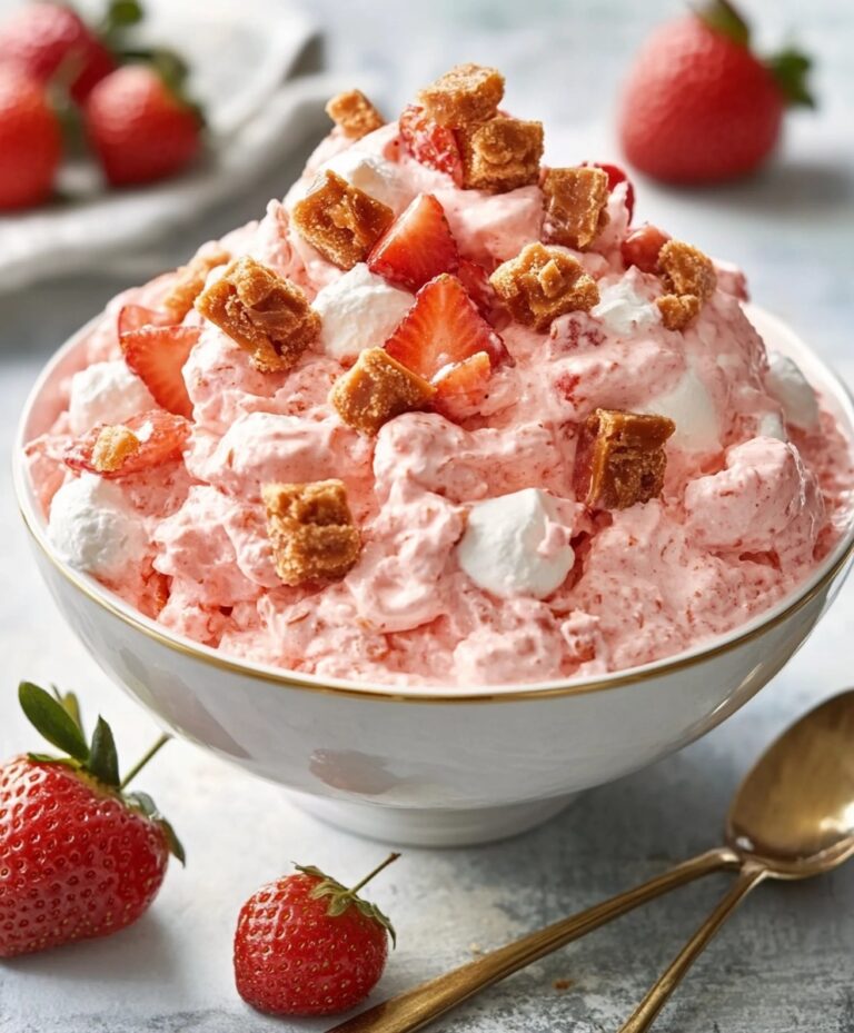 Strawberry Dessert Salad With Toffee Recipe
