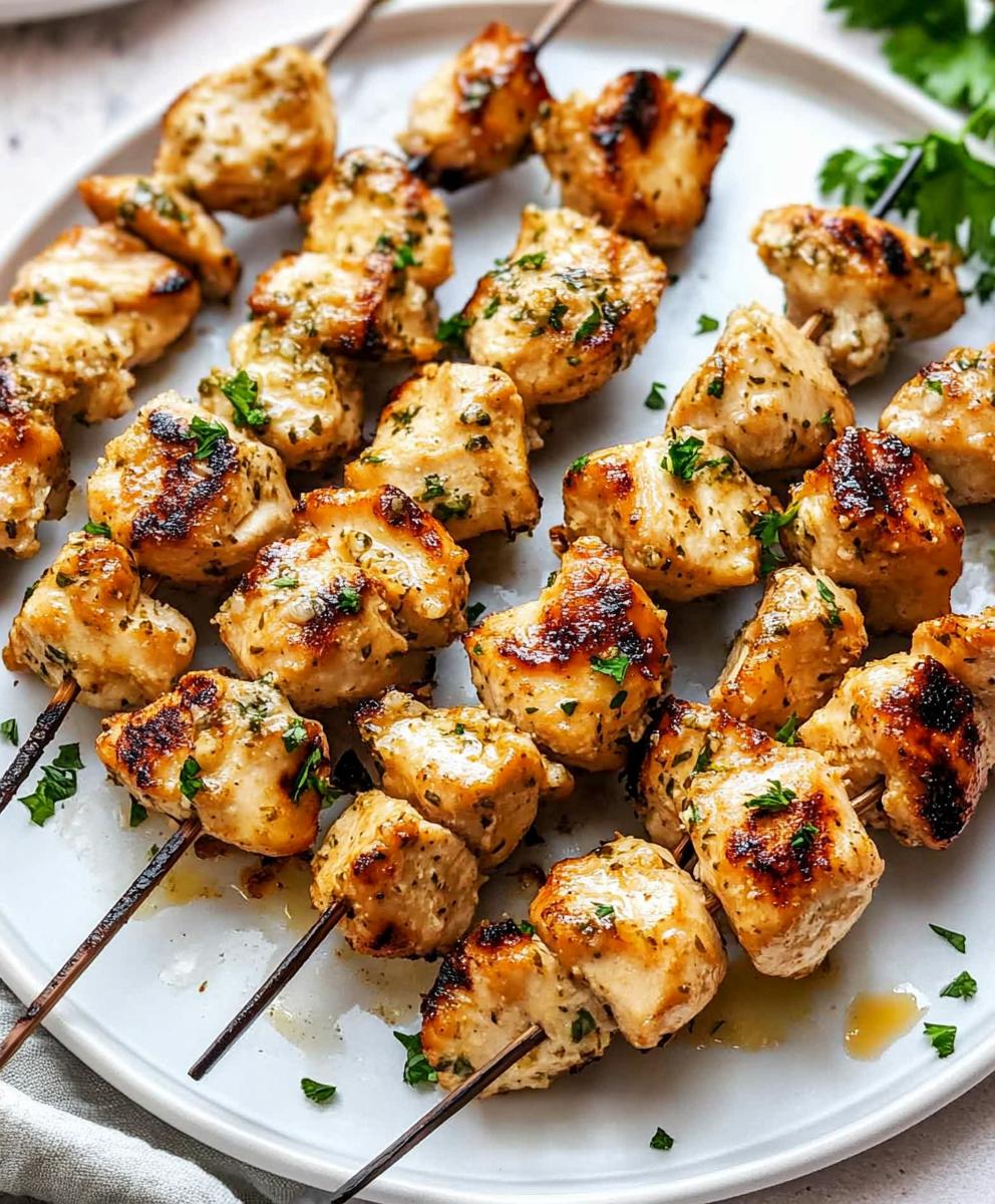 Air Fryer Garlic Parmesan Chicken Skewers Recipe