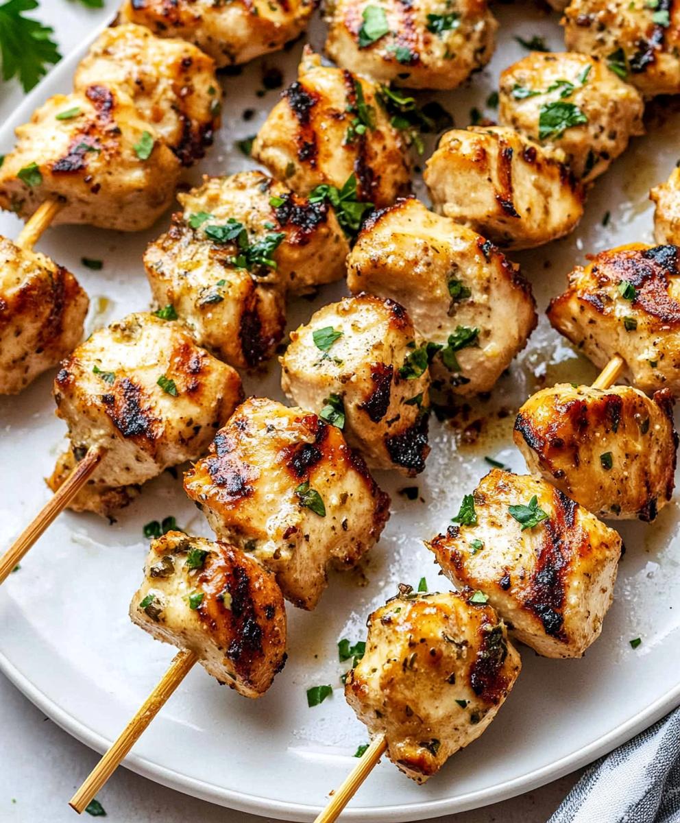 Air Fryer Garlic Parmesan Chicken Skewers Recipe