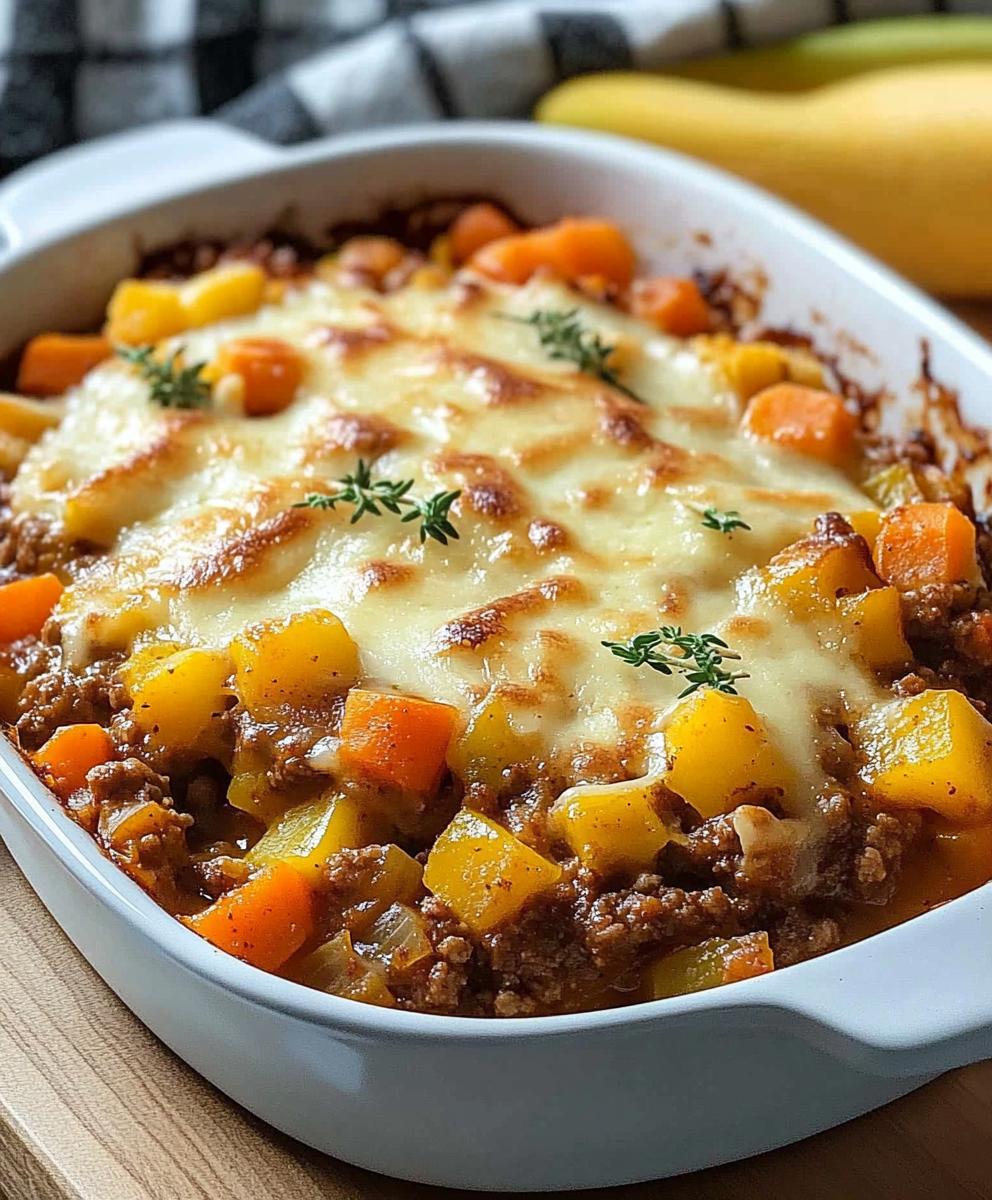 Amish Hamburger With Fall Veggies Bake Recipe
