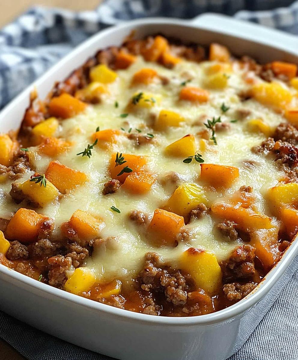 Amish Hamburger With Fall Veggies Bake Recipe