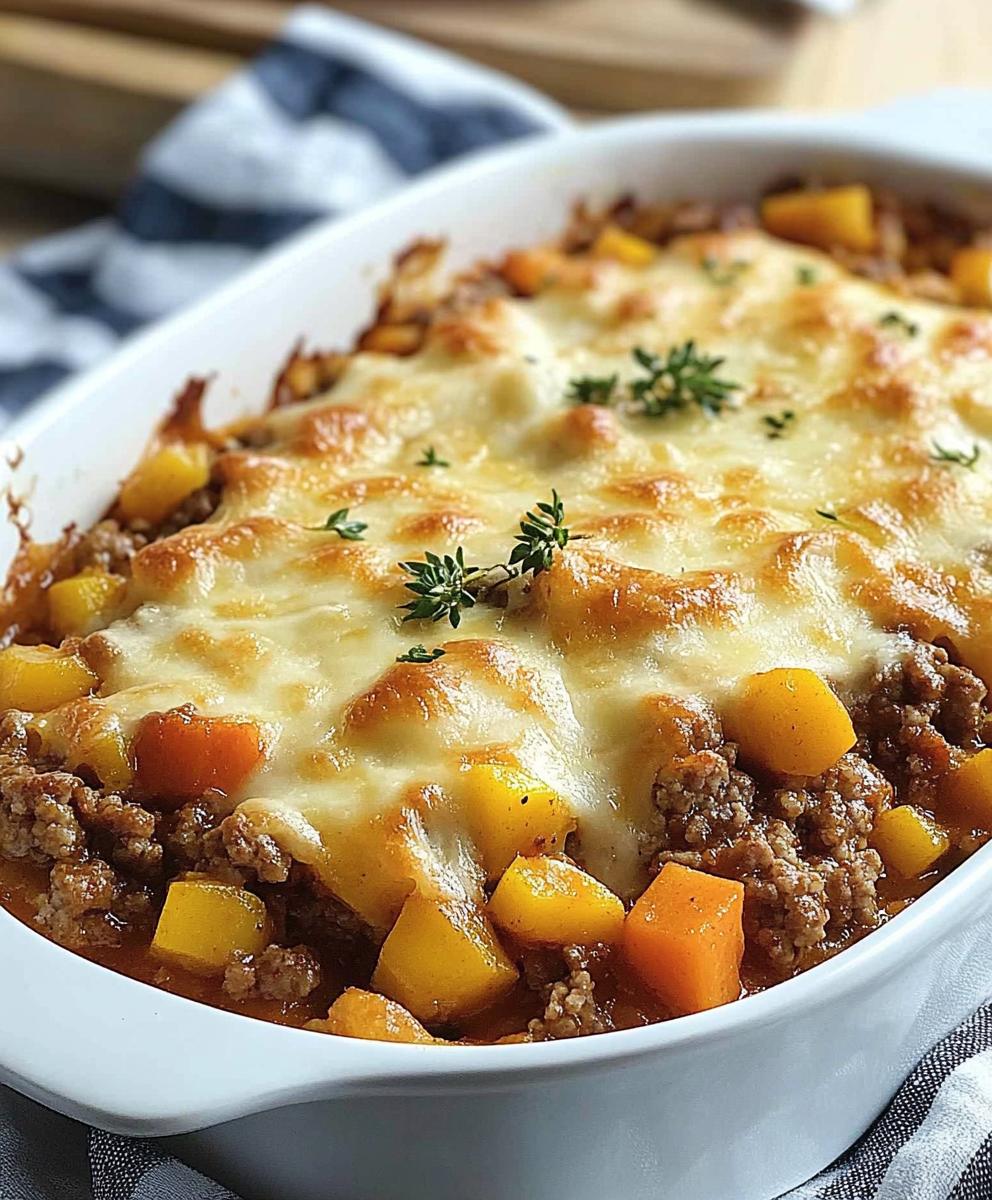 Amish Hamburger With Fall Veggies Bake Recipe