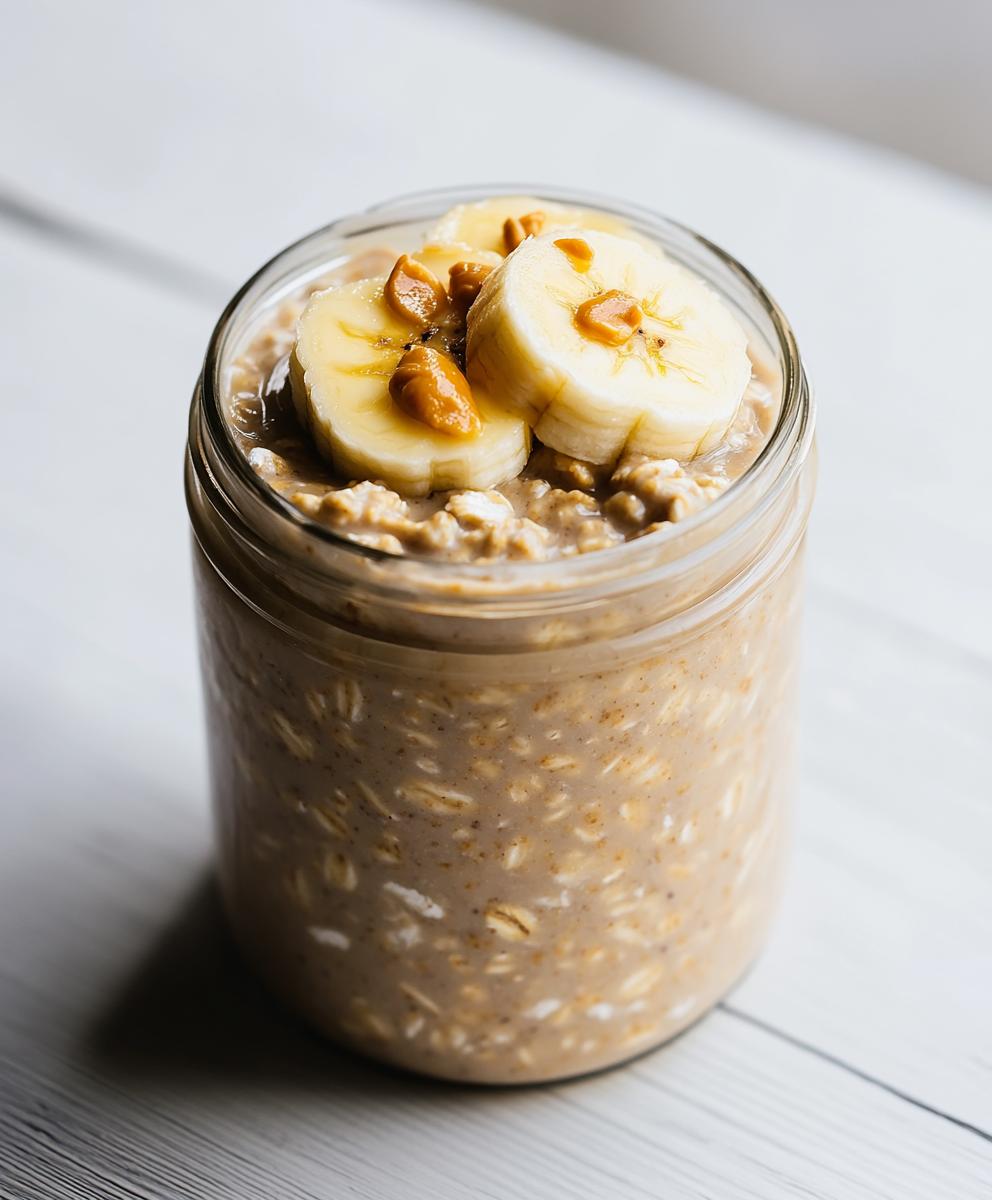 Banana Peanut Butter Overnight Oats Recipe