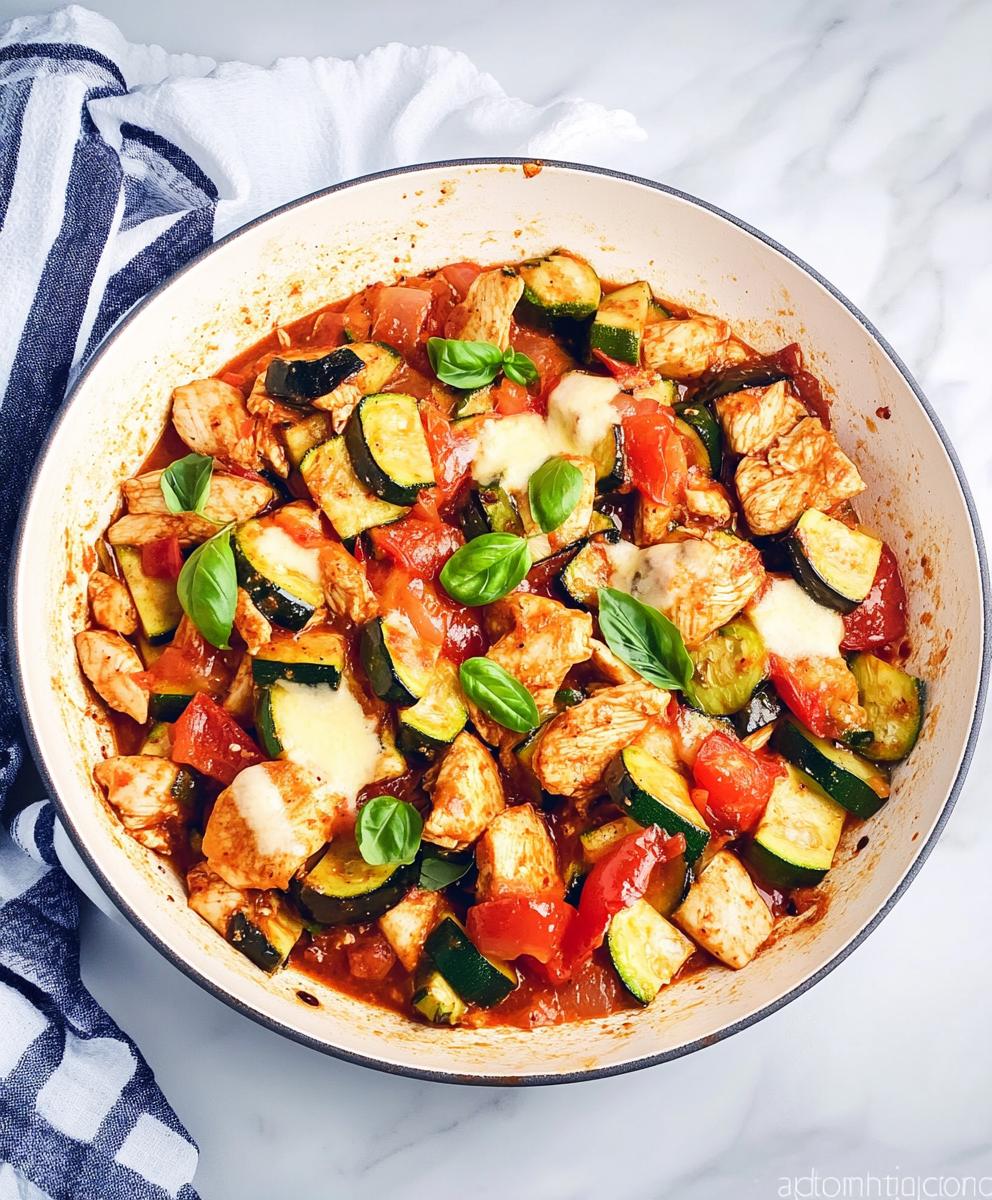 Caprese Chicken Zucchini Skillet Recipe
