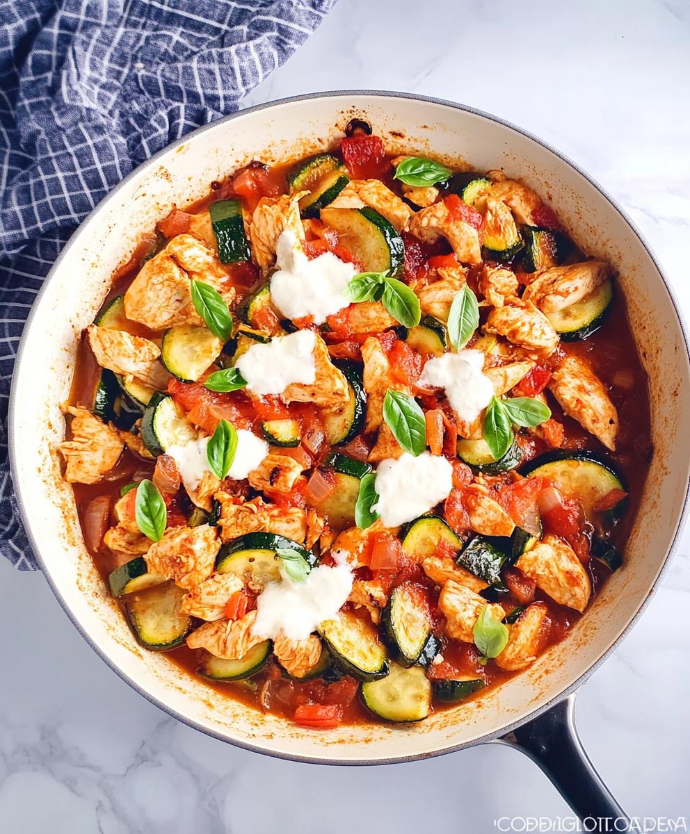 Caprese Chicken Zucchini Skillet Recipe