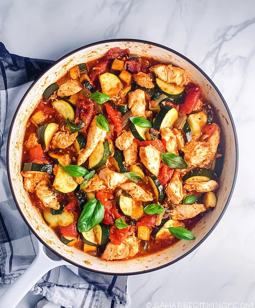 Caprese Chicken Zucchini Skillet Recipe