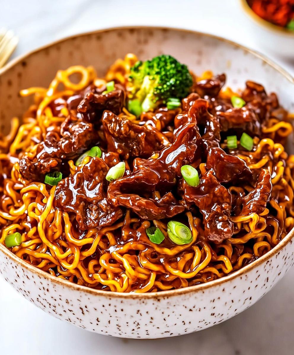 Caramelised Sticky Beef Noodles Recipe