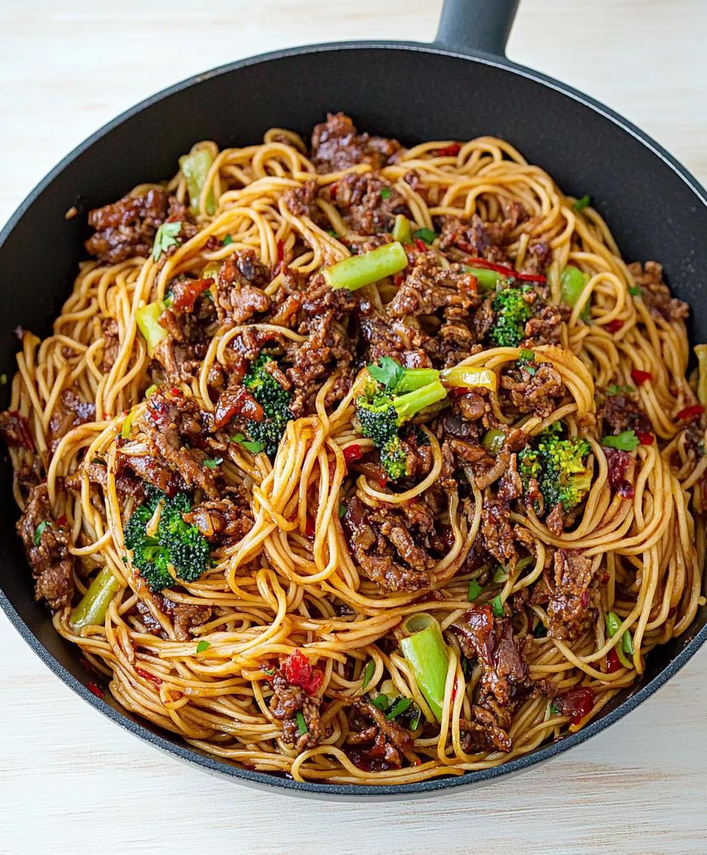 Caramelised Sticky Beef Noodles Recipe