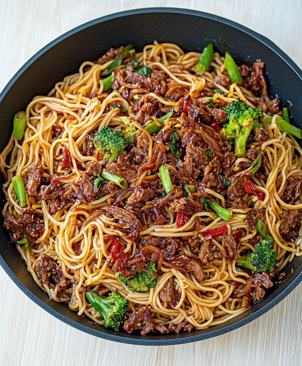 Caramelised Sticky Beef Noodles Recipe