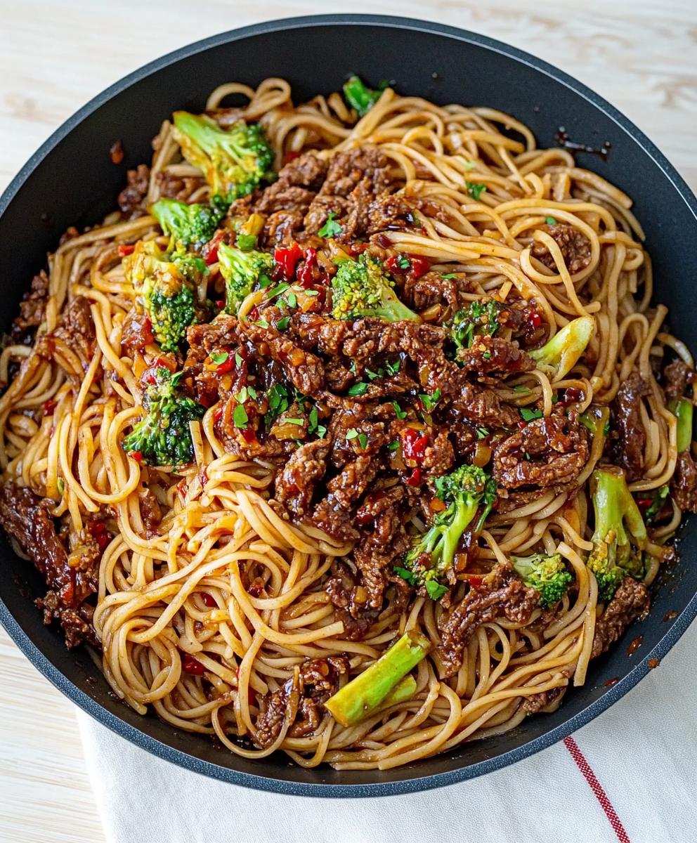Caramelised Sticky Beef Noodles Recipe