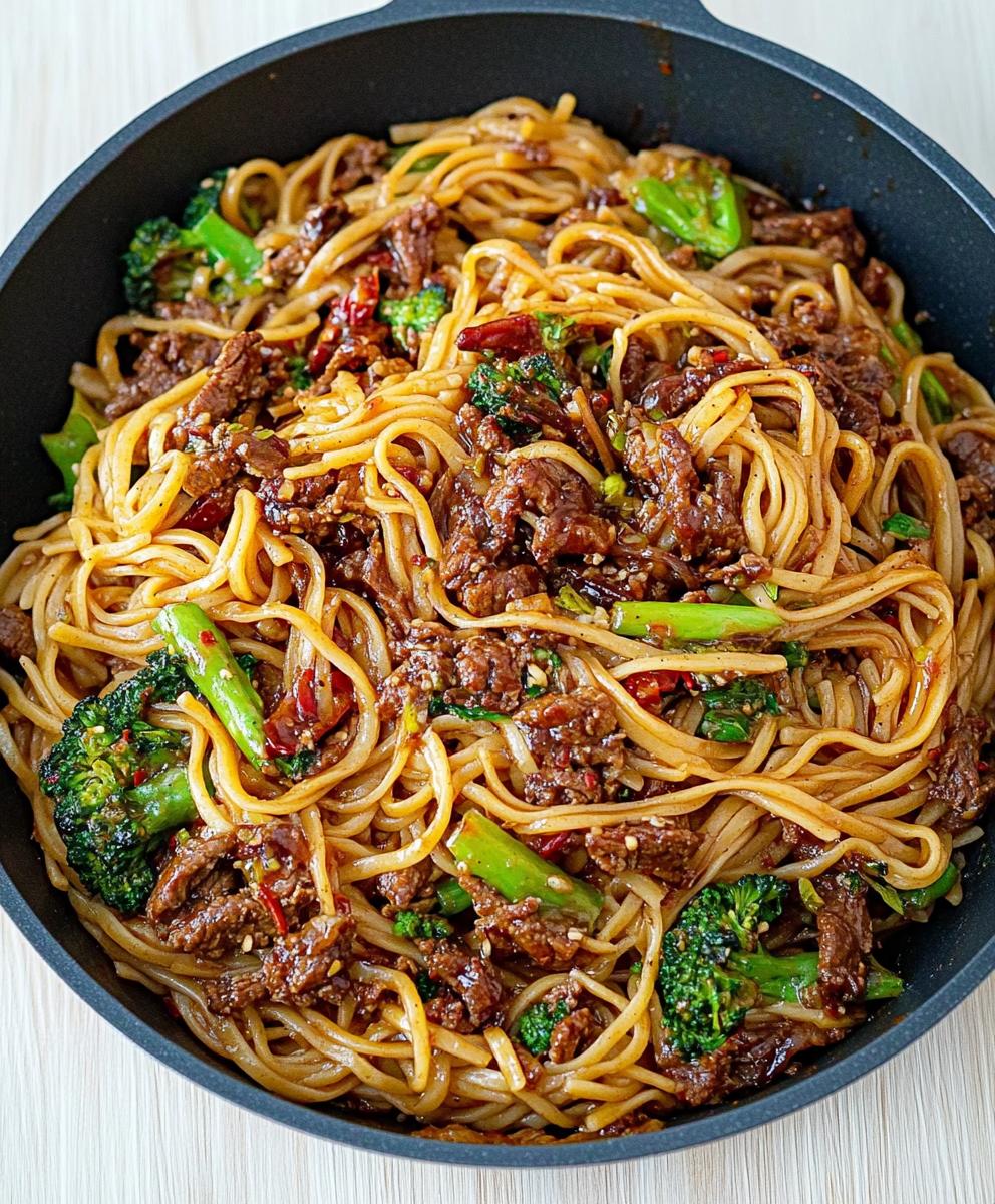 Caramelised Sticky Beef Noodles Recipe