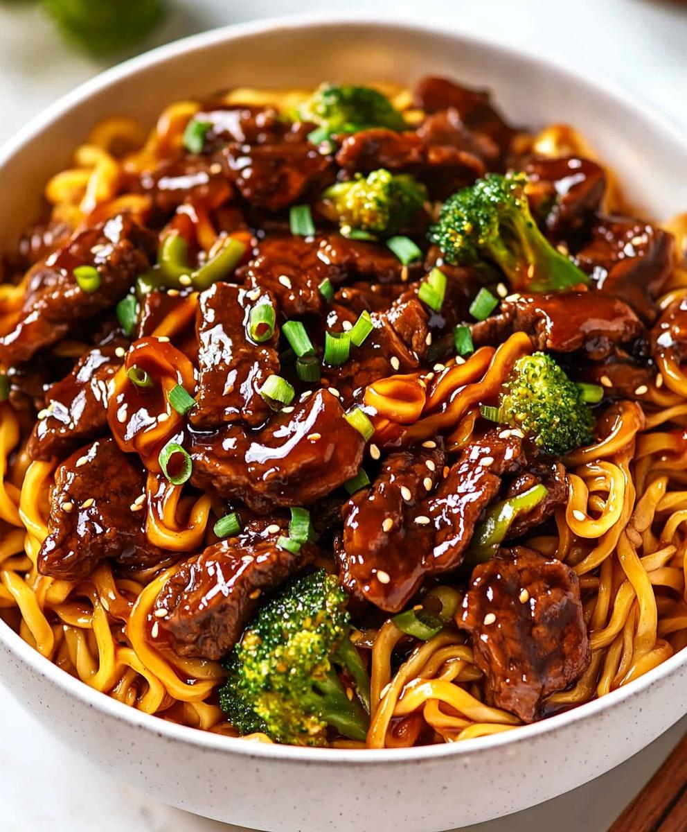 Caramelised Sticky Beef Noodles Recipe