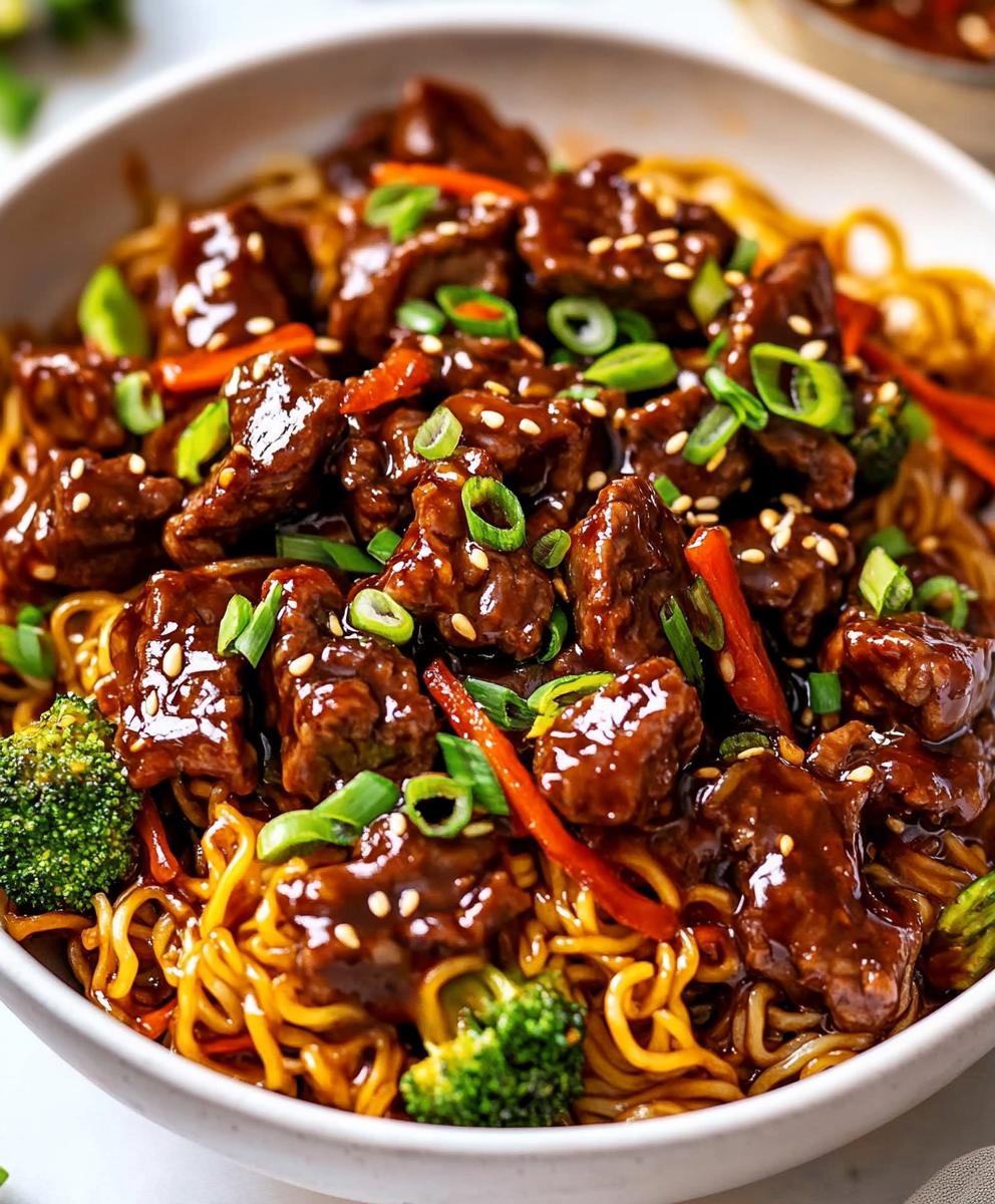 Caramelised Sticky Beef Noodles Recipe