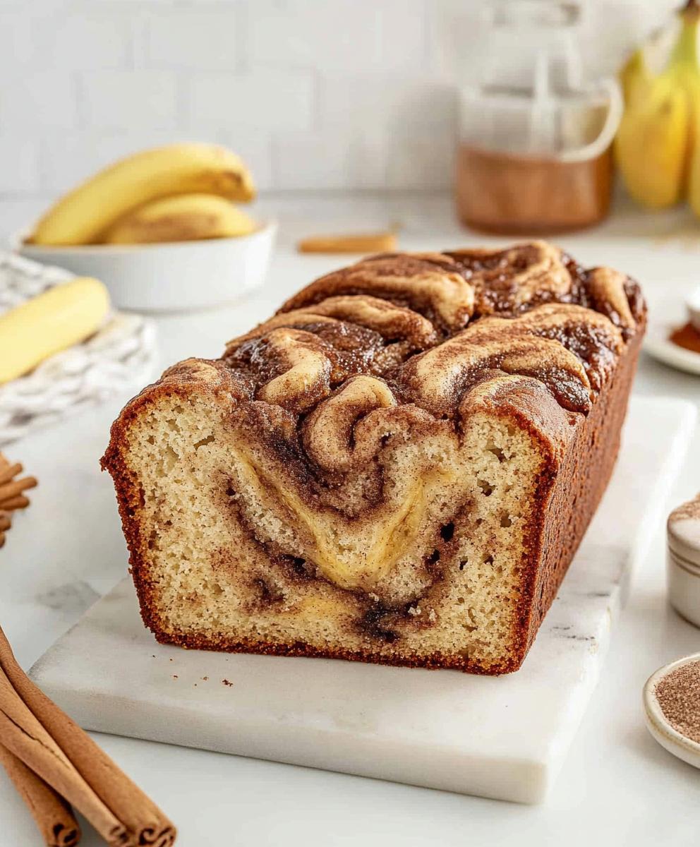Cinnamon Swirled Banana Bread Recipe