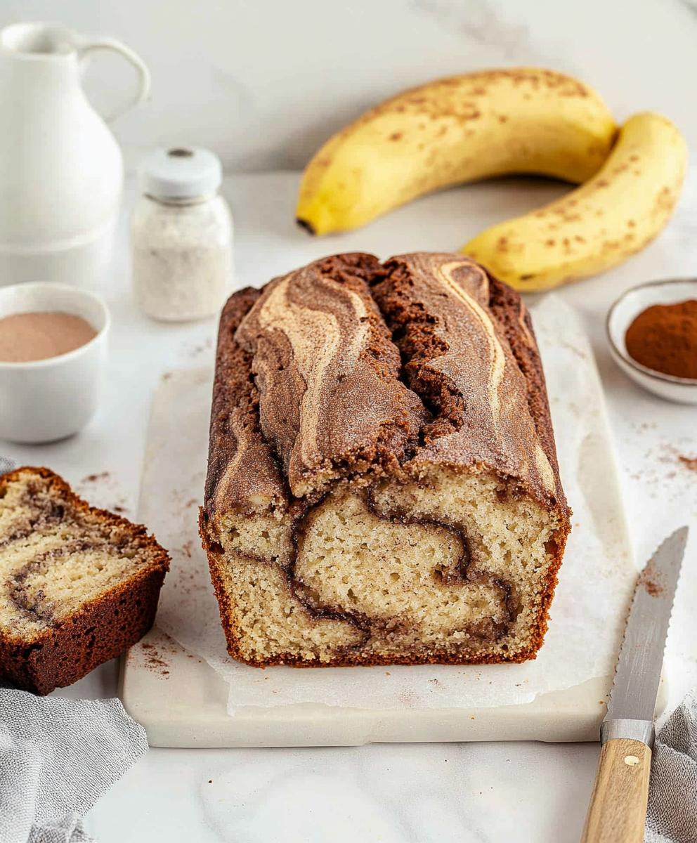 Cinnamon Swirled Banana Bread Recipe