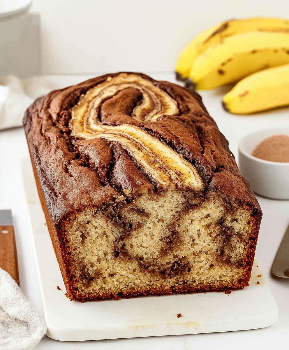 Cinnamon Swirled Banana Bread Recipe