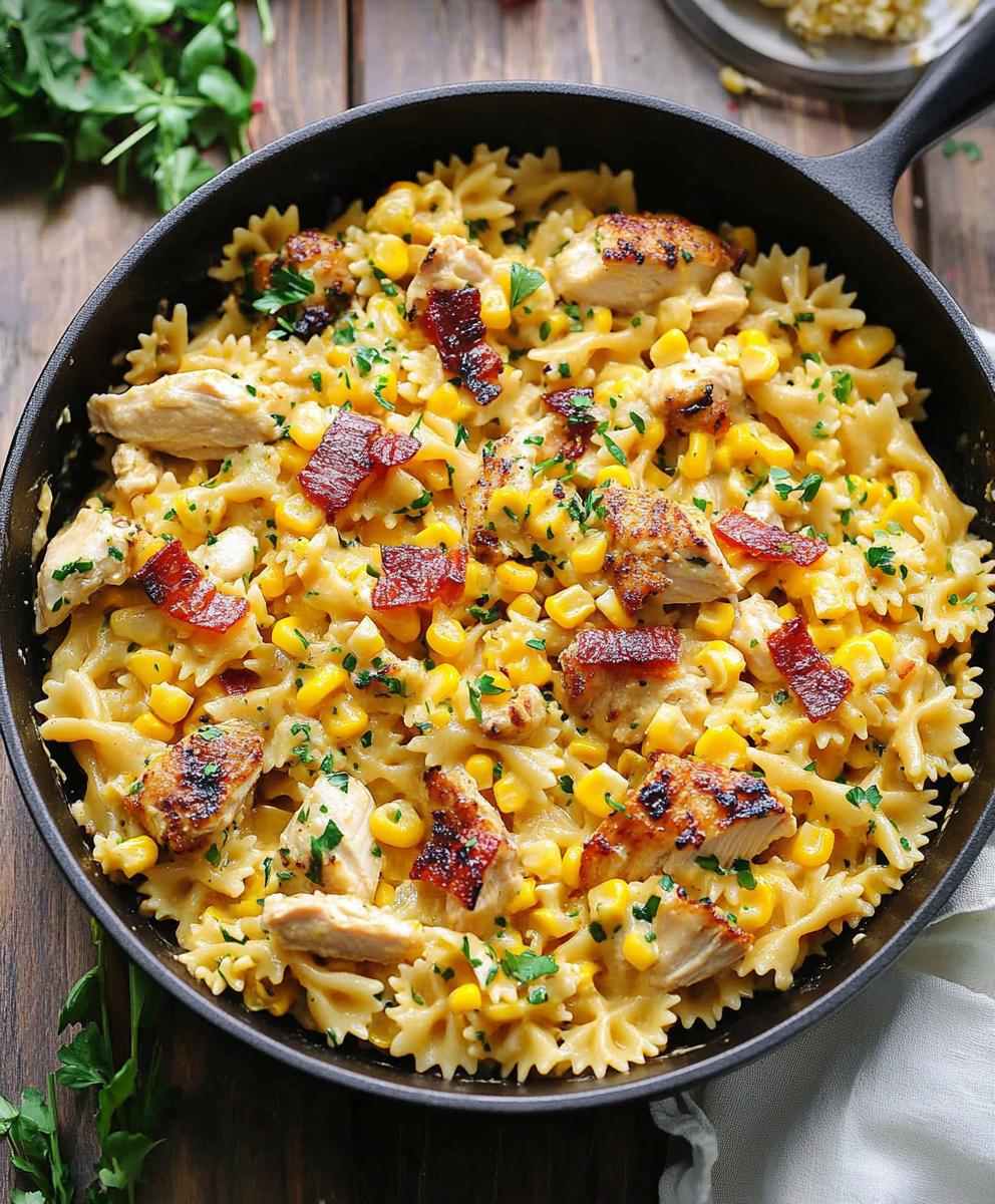 Creamy Chicken And Corn Pasta Recipe