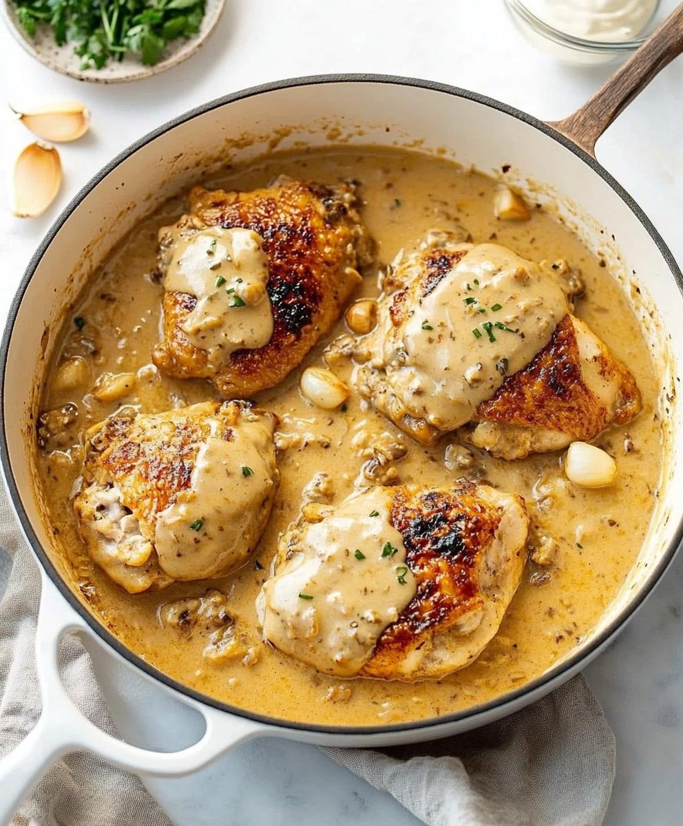 Creamy Garlic Smothered Chicken Recipe