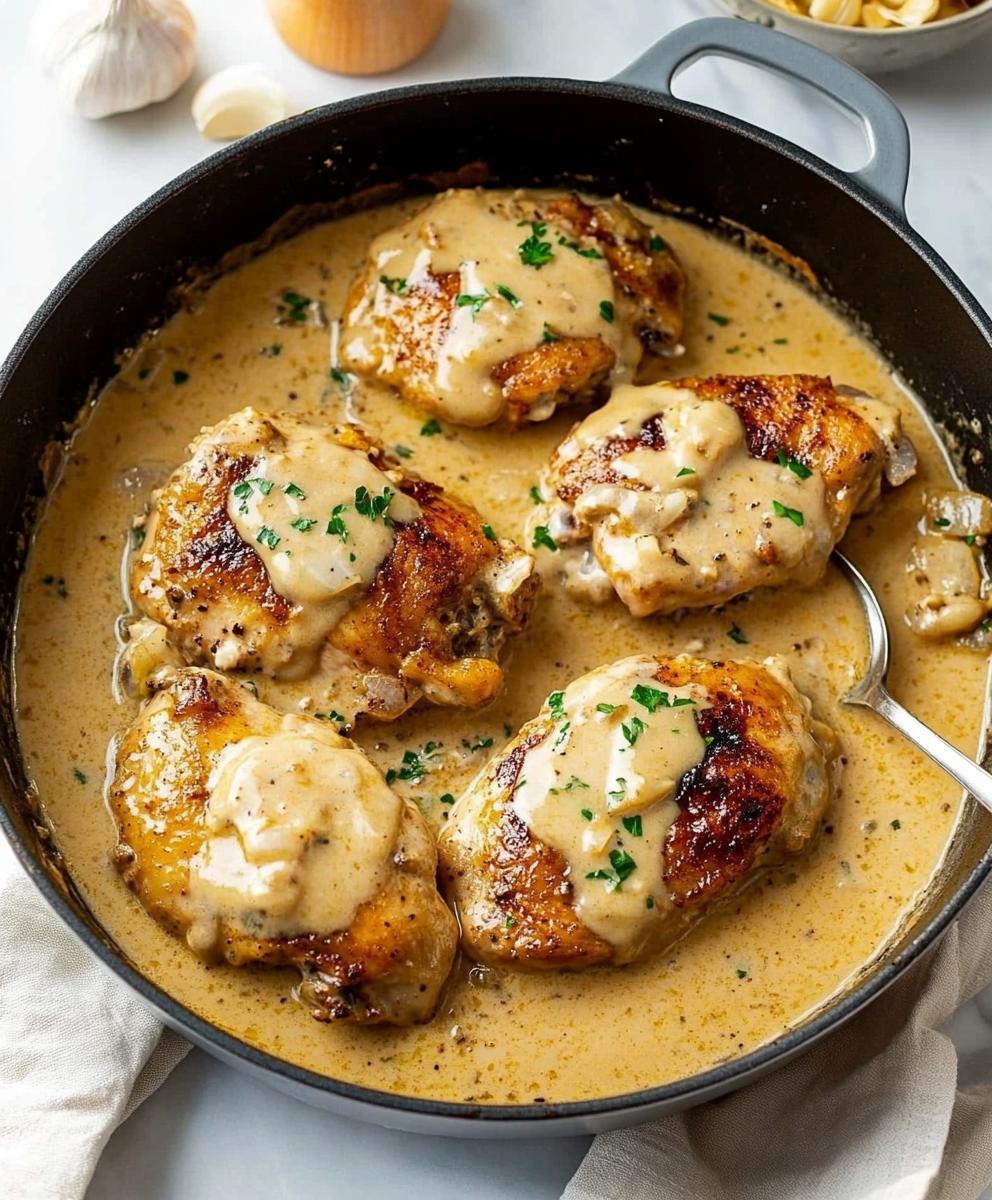 Creamy Garlic Smothered Chicken Recipe