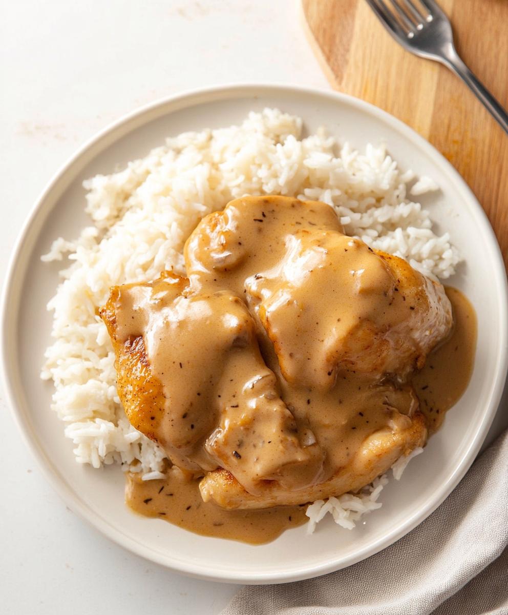 Creamy Smothered Chicken And Rice Recipe