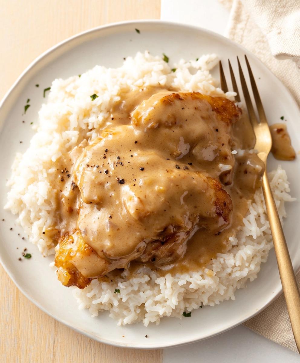 Creamy Smothered Chicken And Rice Recipe