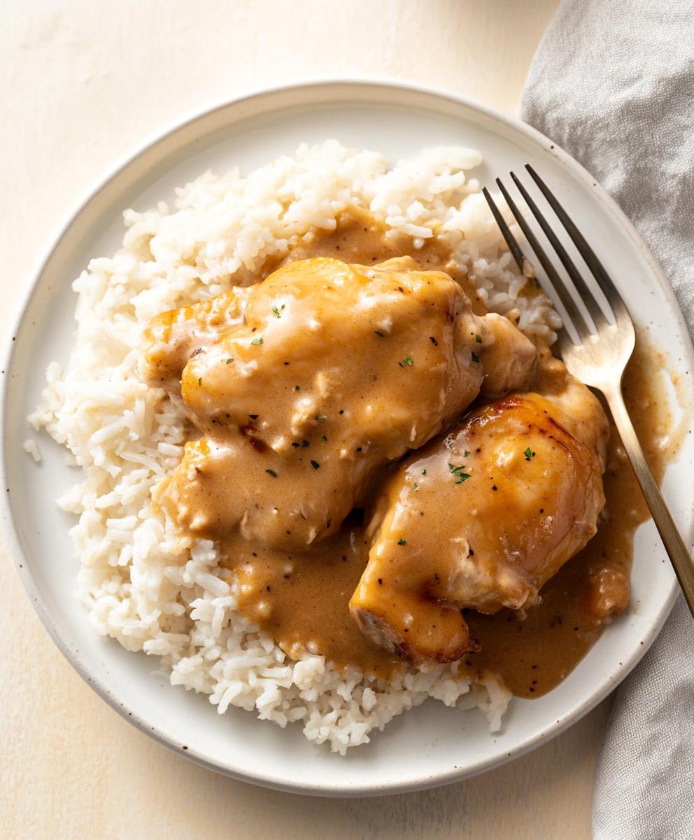 Creamy Smothered Chicken And Rice Recipe