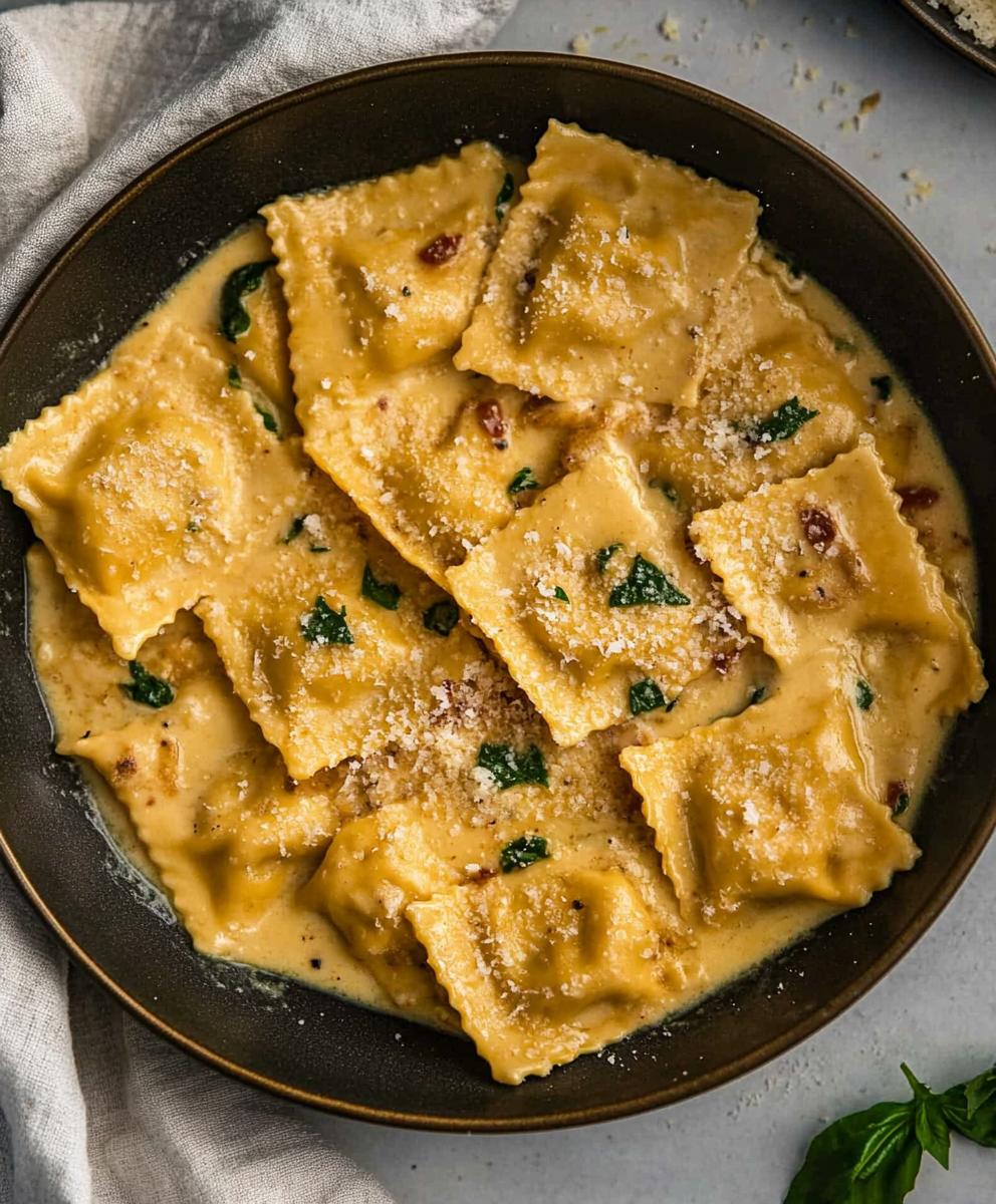 Creamy Tuscan Ravioli Recipe