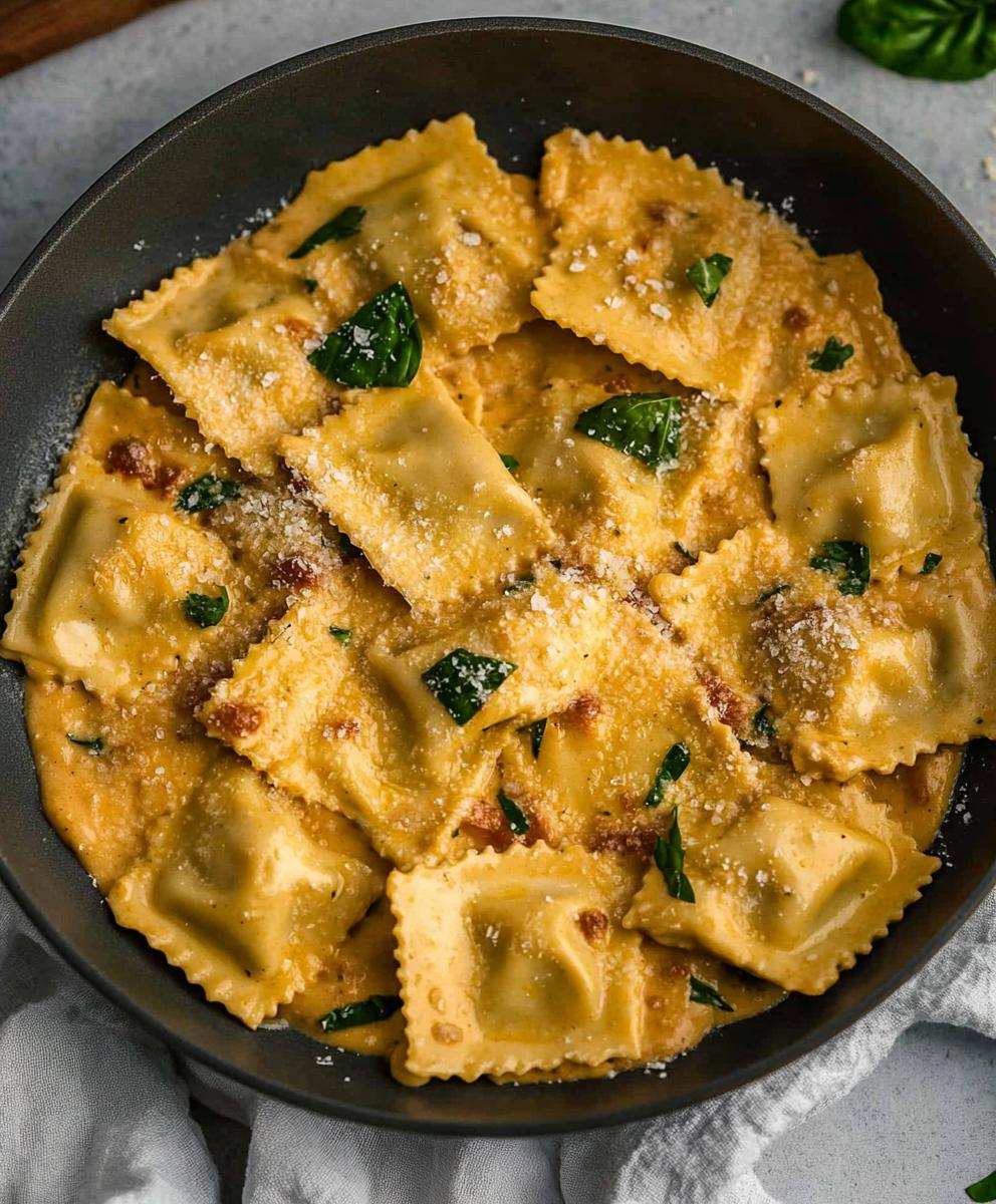 Creamy Tuscan Ravioli Recipe
