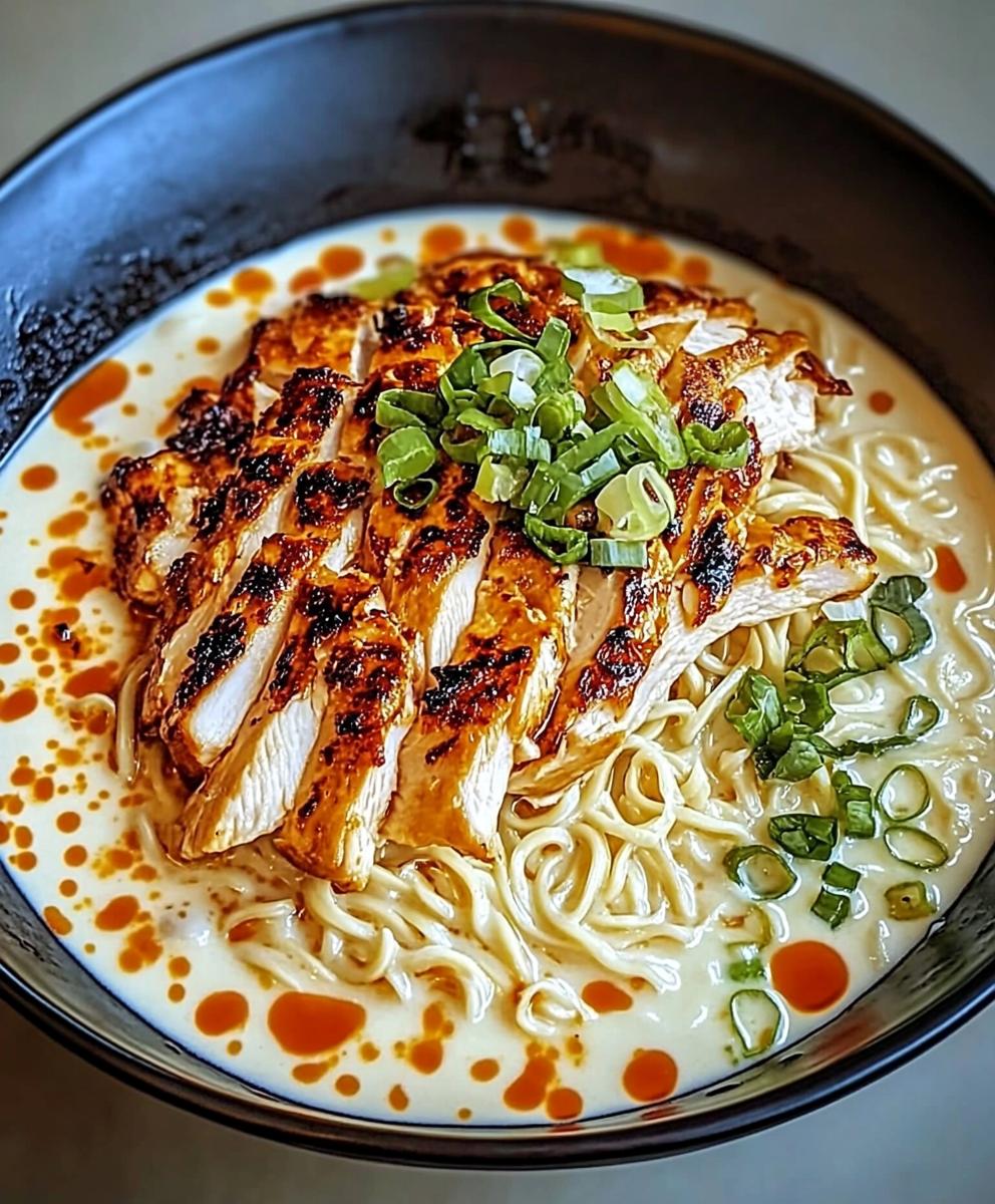 Fiery Chicken Ramen With Creamy Garlic Sauce Recipe