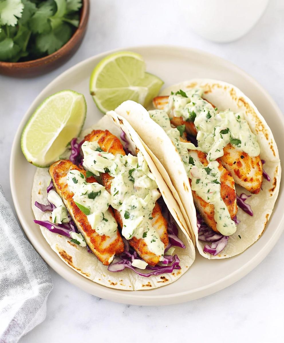 Fish Tacos With Cilantro Lime Slaw Recipe