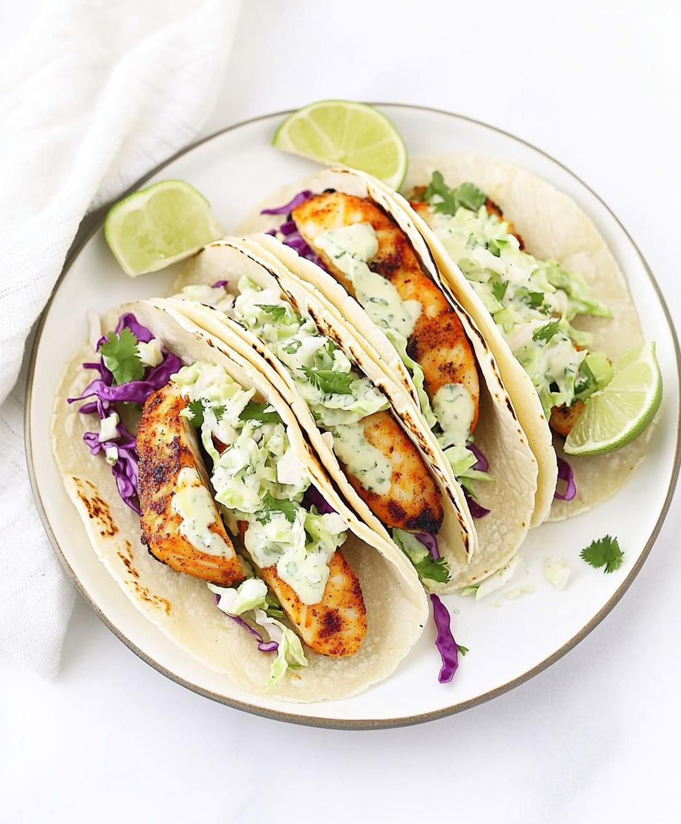 Fish Tacos With Cilantro Lime Slaw Recipe