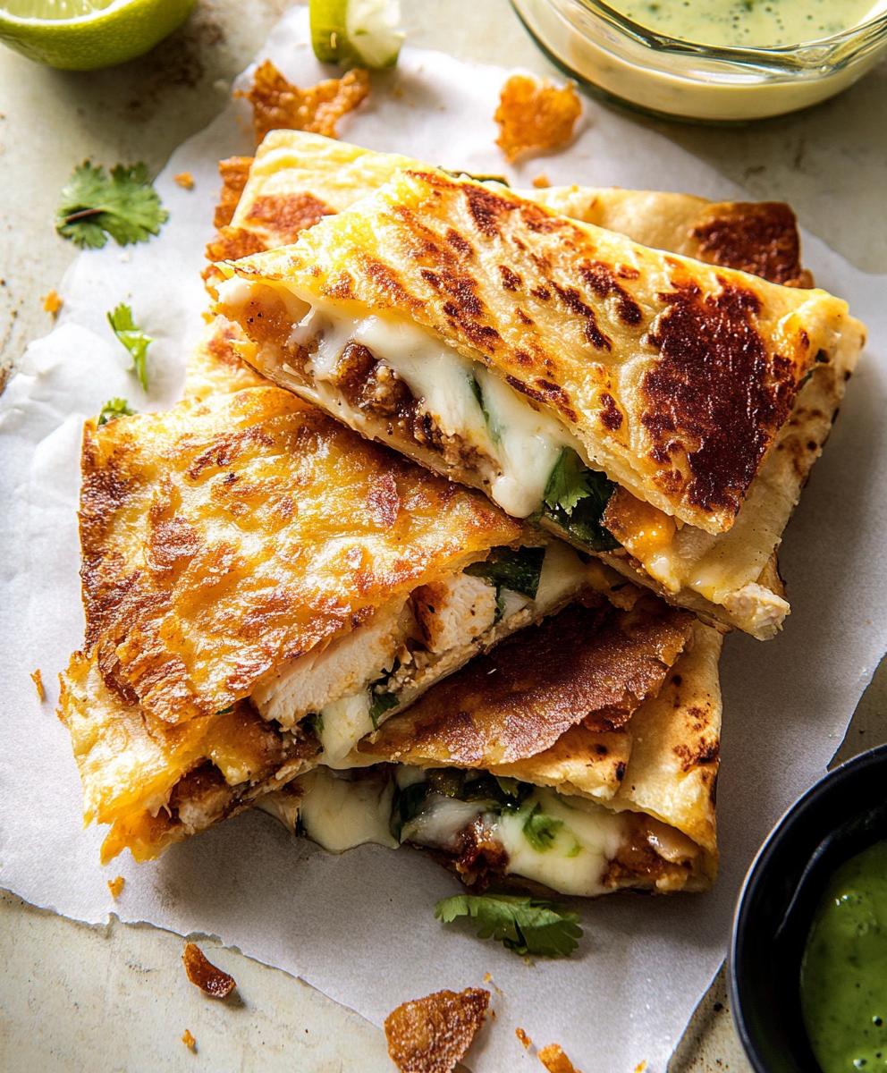 Folded Crispy Cheese And Chicken Wraps Recipe