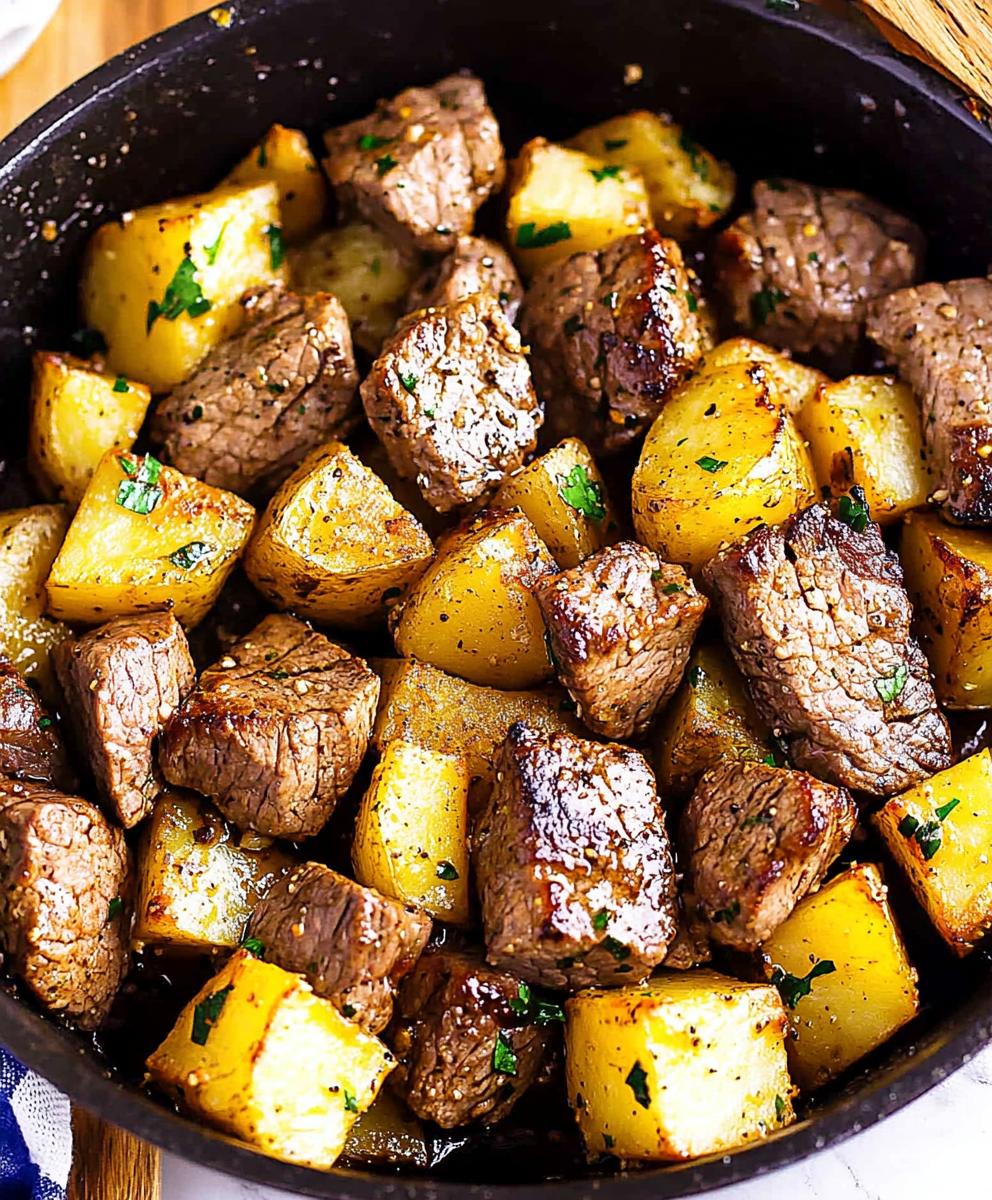 Garlic Butter Steak Bites And Potatoes Recipe