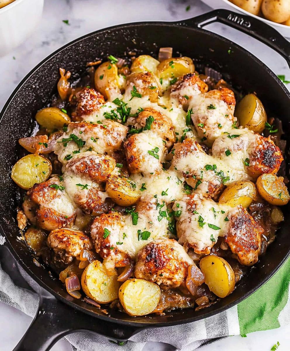 Garlic Parmesan Chicken And Potatoes Skillet Recipe