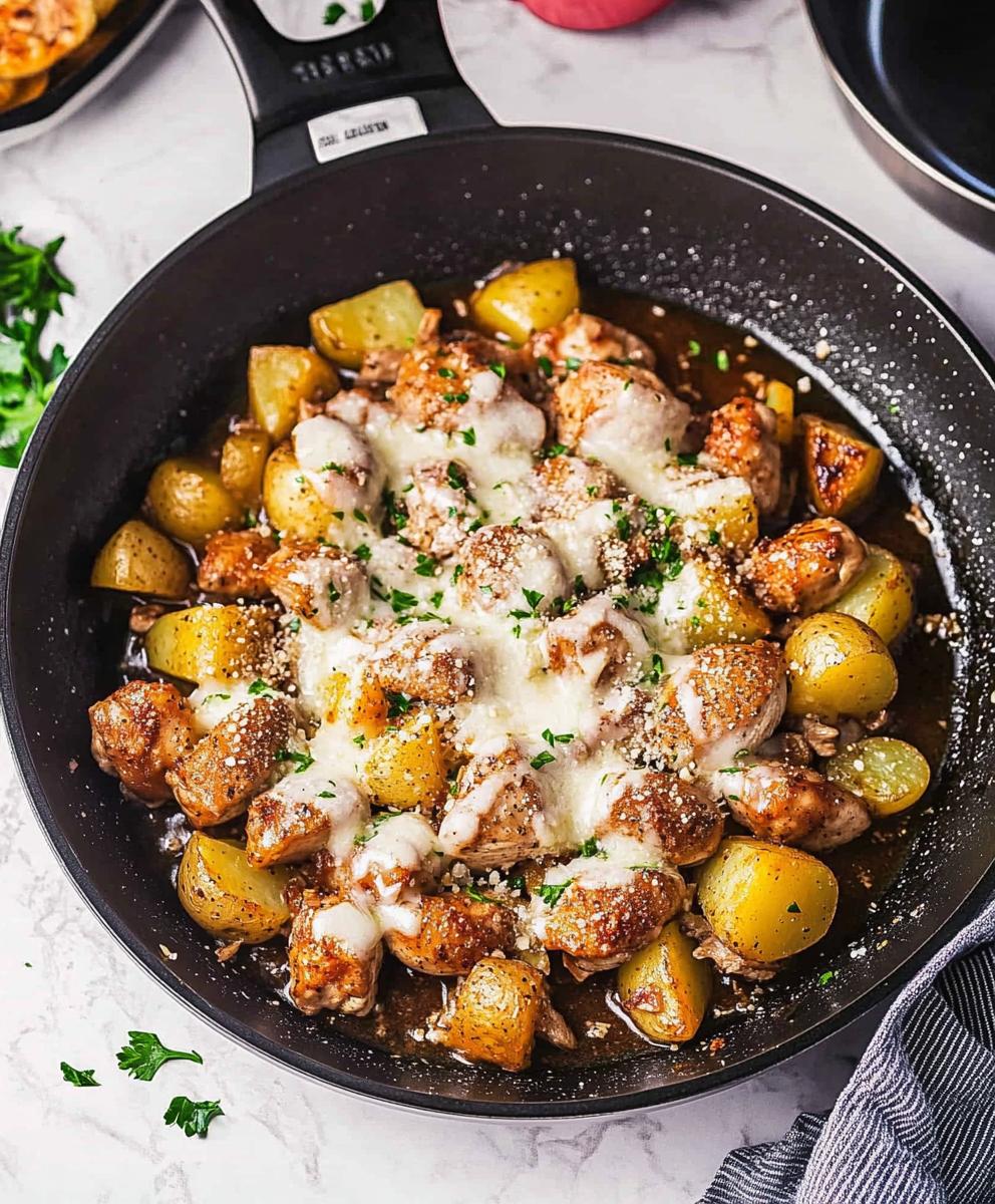 Garlic Parmesan Chicken And Potatoes Skillet Recipe