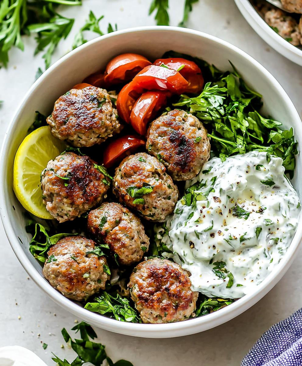 Greek Turkey Meatballs With Tzatziki Recipe