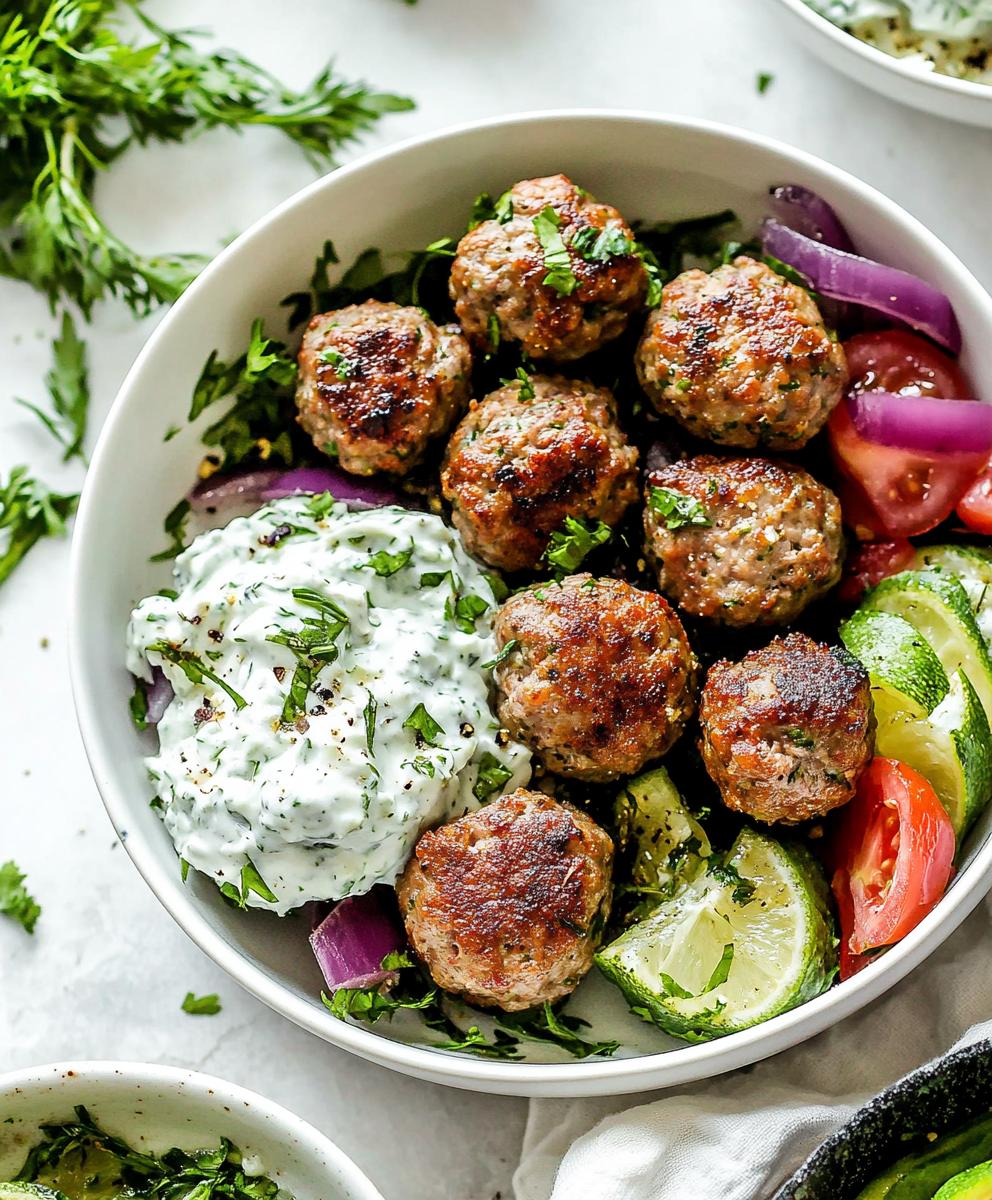 Greek Turkey Meatballs With Tzatziki Recipe
