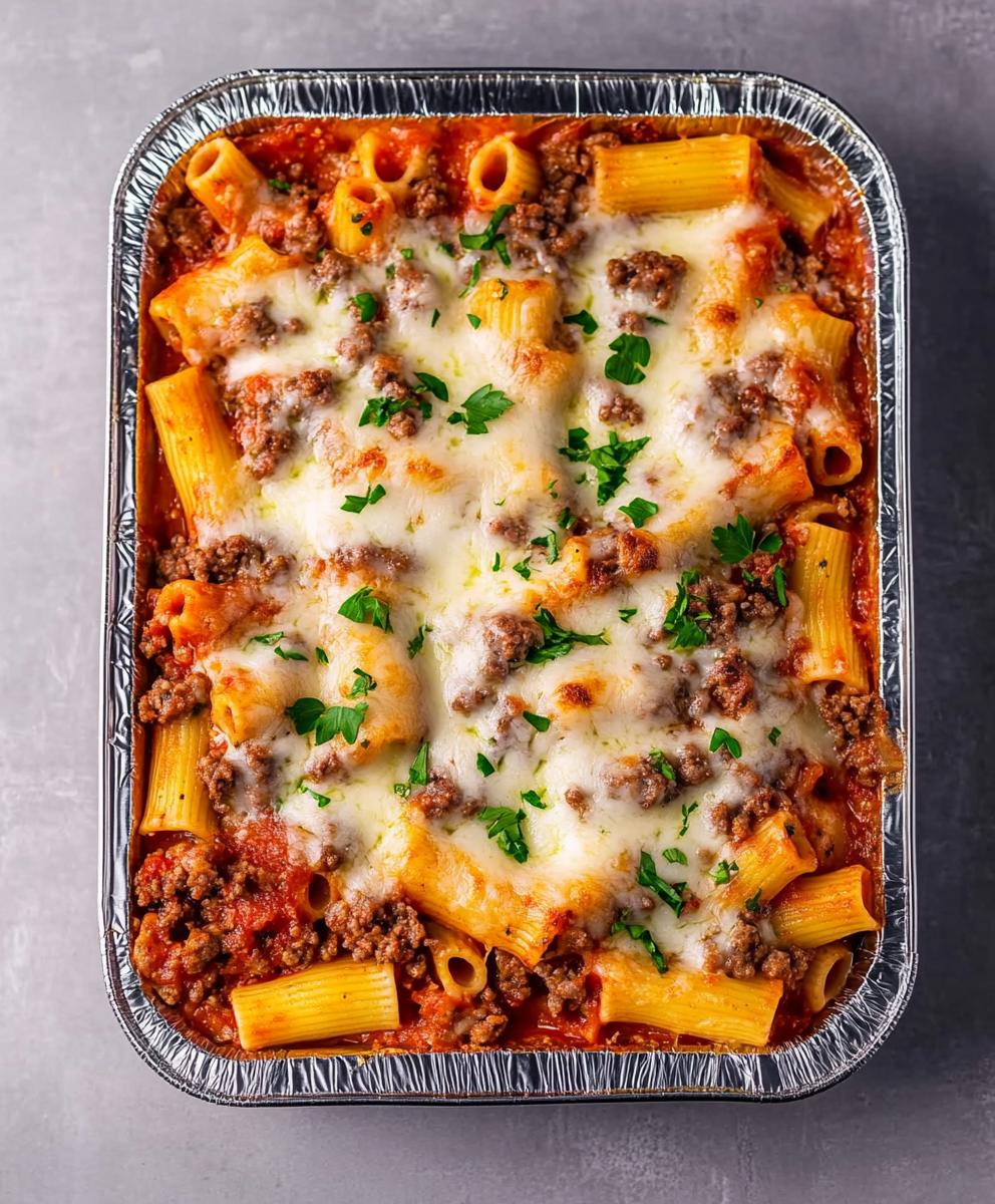 Ground Beef Baked Rigatoni Recipe