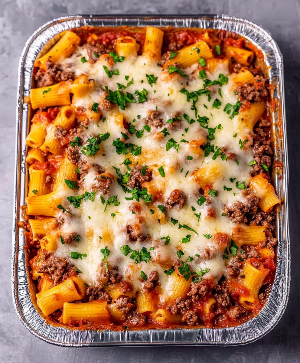 Ground Beef Baked Rigatoni Recipe