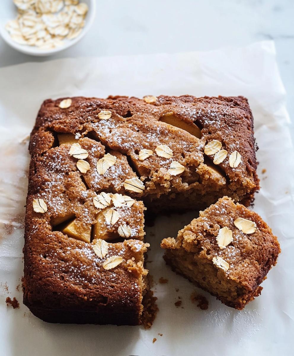 Healthy Breakfast Oatmeal Apple Cake Recipe
