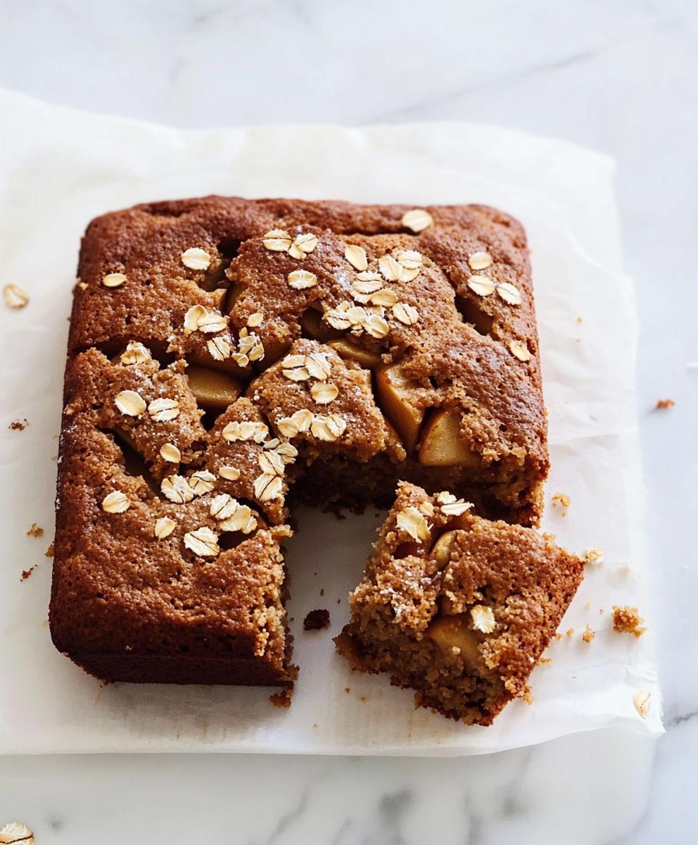 Healthy Breakfast Oatmeal Apple Cake Recipe