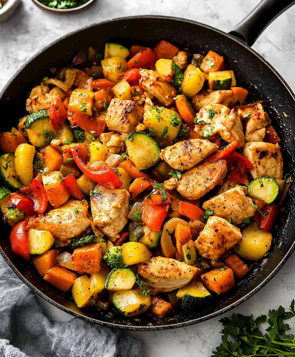 Healthy Chicken And Vegetables Skillet Recipe