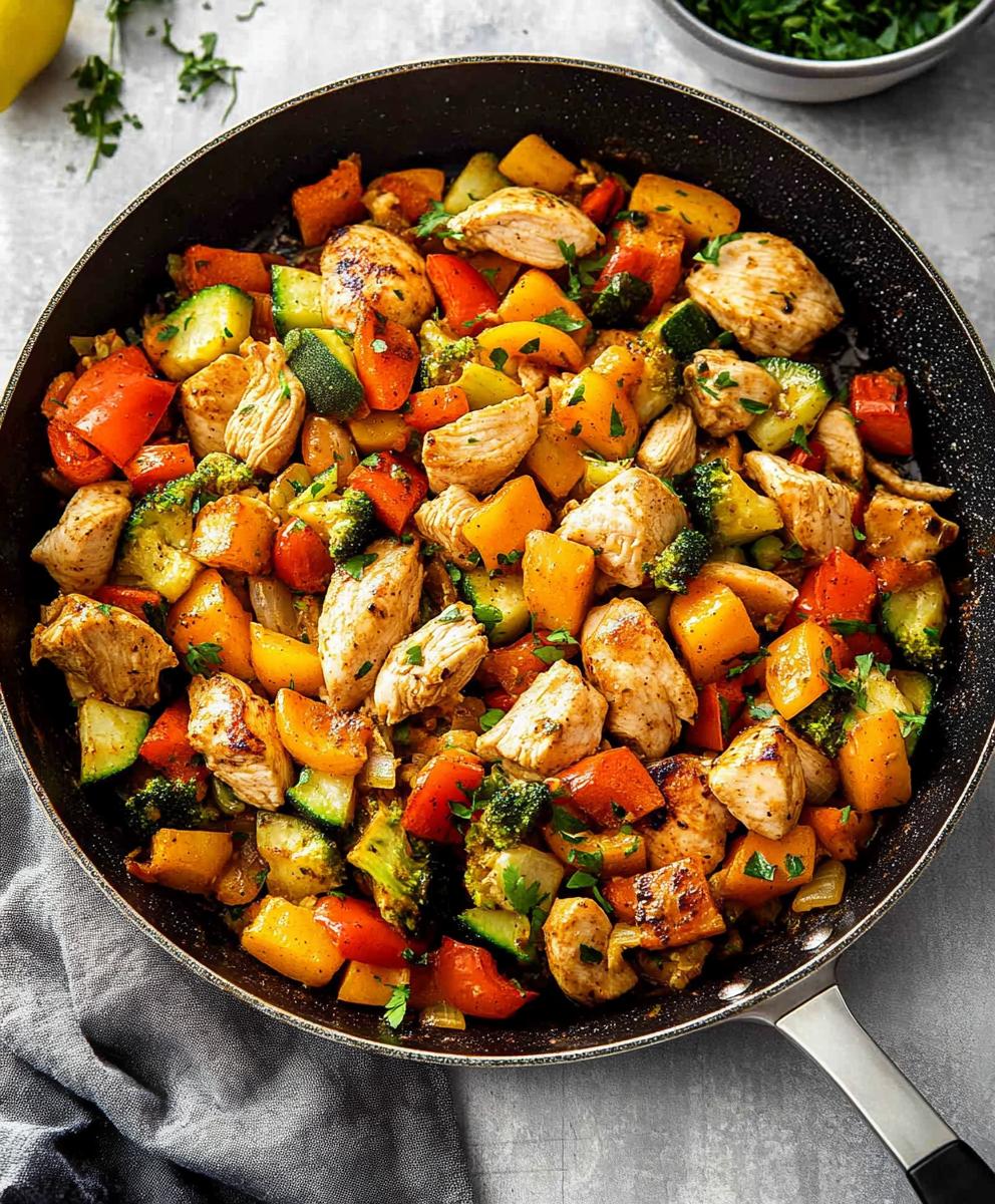 Healthy Chicken And Vegetables Skillet Recipe