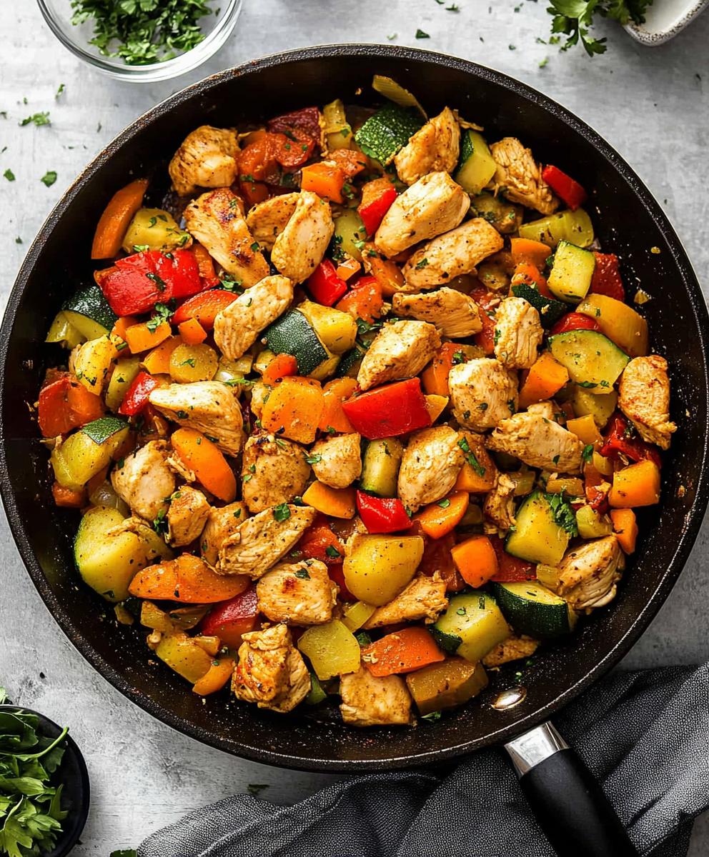 Healthy Chicken And Vegetables Skillet Recipe