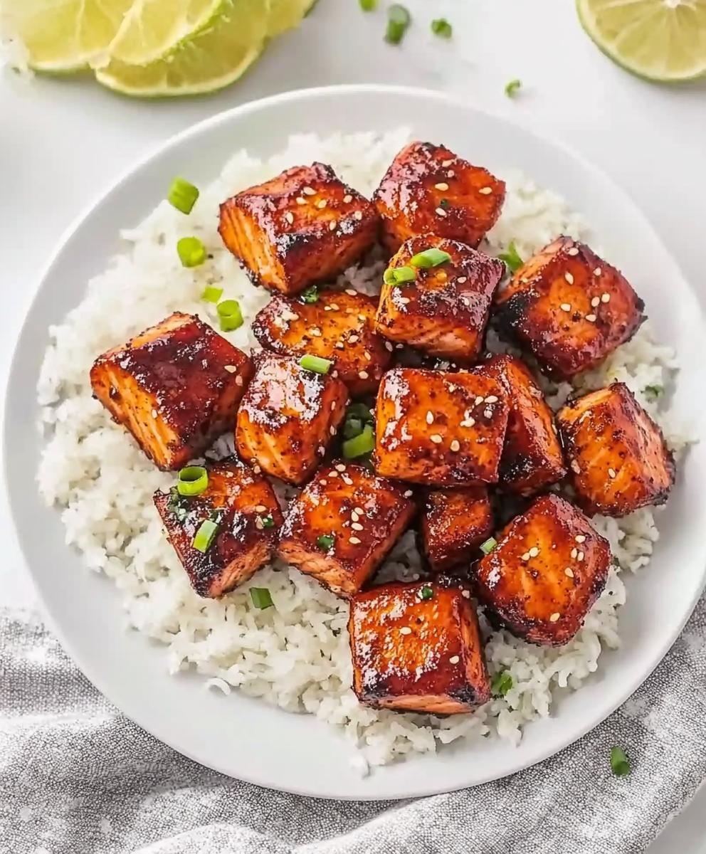Honey Garlic Salmon Bites Recipe