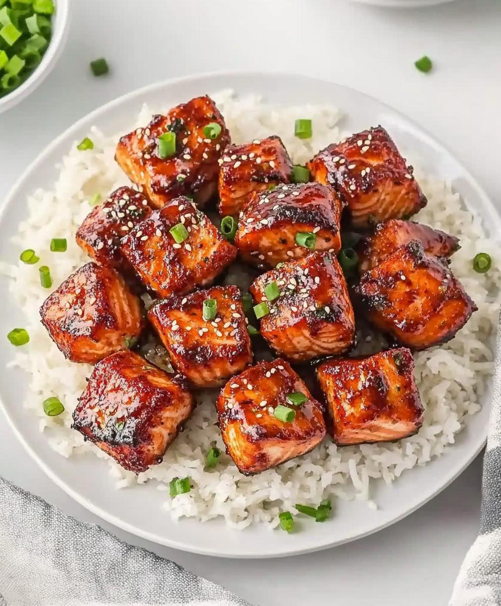 Honey Garlic Salmon Bites Recipe